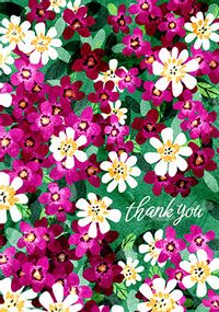 Thank You Pink Flowers Card