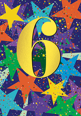 6th Birthday Starry Card