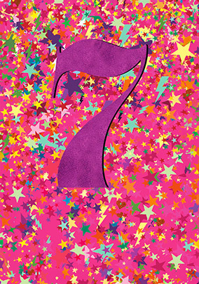 7th Birthday Starry Card