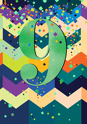 9th Birthday Chevrons Card