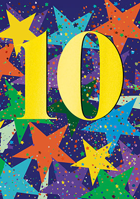 10th Birthday Starry Card