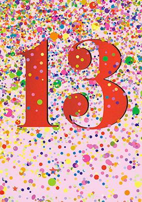 13th Birthday Pink Confetti Card