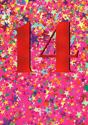 14th Birthday Starry Card