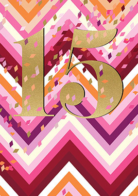 15th Birthday Chevrons Card