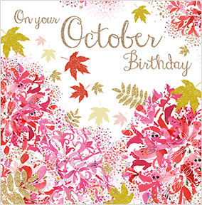 Pink Flowers Birthday Card