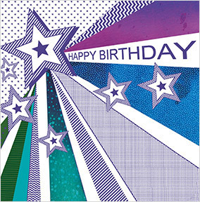 Stars Happy Birthday Card
