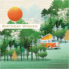Scenic Camping Happy Birthday Card