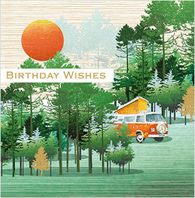 Scenic Camping Happy Birthday Card