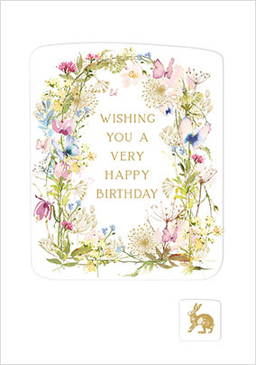 Wishing you a Happy Birthday Foliage Card