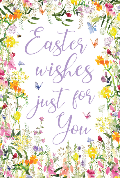 Easter Wishes Just for You Floral Card