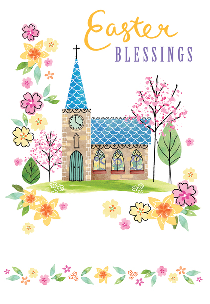 Church Easter Blessings Card