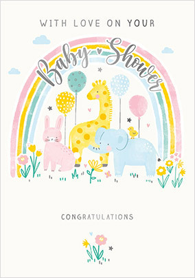 Rainbow Baby Shower Card