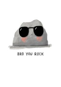 Bro you Rock Cute Birthday Card