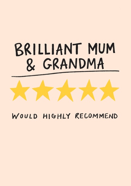 5 Stars Mum and Grandma Birthday Card