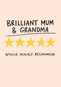 Tap to view 5 Stars Mum and Grandma Birthday Card