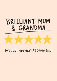 5 Stars Mum and Grandma Birthday Card