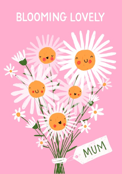 Blooming Lovely Daisies Birthday Card