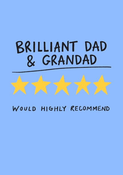 5 Stars Dad and Grandad Birthday Card