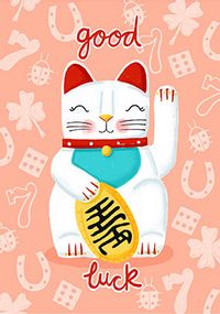 Tap to view Maneki Neko Lucky Cat Card