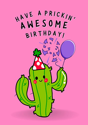 Prickin' Awesome Birthday Card