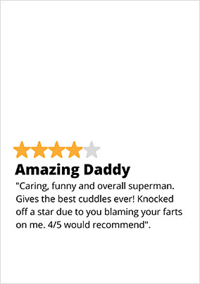 Amazing Daddy Review Father's Day Card