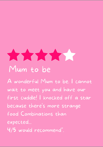 Mum to Be Review Mother's Day Card