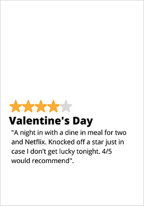 Four Star Review Valentine's Card