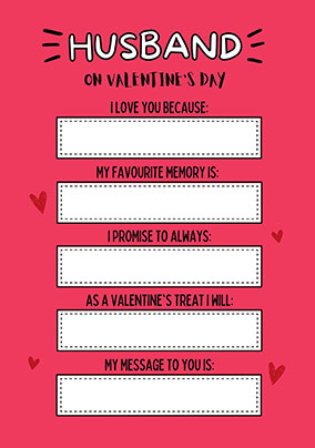 Husband Review Valentine Card