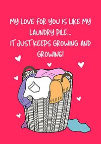 Tap to view Laundry Pile Valentine's Day Card