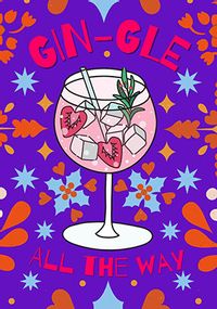 Gin-gle all the Way Christmas Funny Card