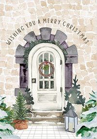 Merry Christmas Doorway Traditional Card