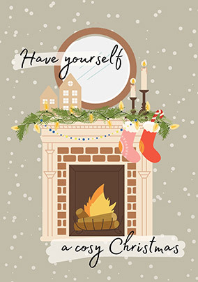 A Cosy Christmas Fireplace Card