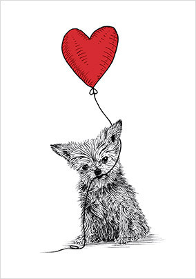 Dog Balloon Anniversary Card