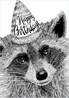 Racoon Birthday Card