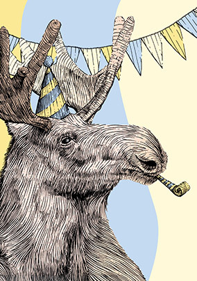 Moose Birthday Card