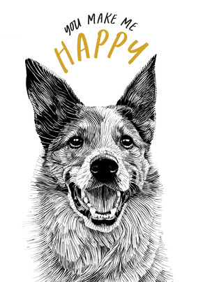 Happy Dog Birthday Card