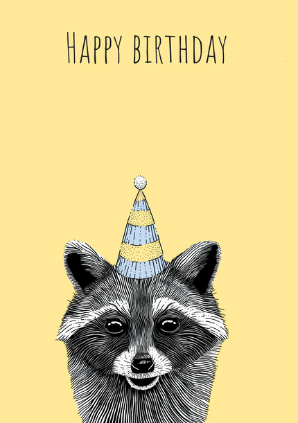 Racoon Children's Birthday Card