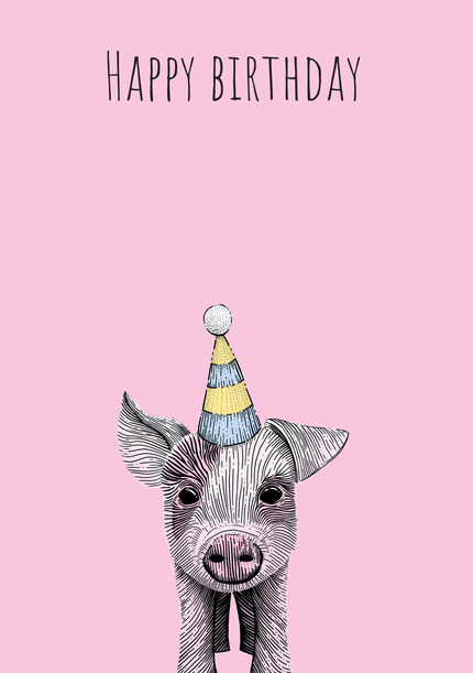Piglet Children's Birthday Card