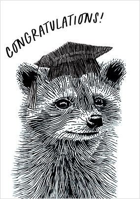 Graduation Congrats Raccoon Card