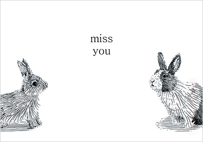 Miss You Bunnies Card