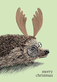 Holiday Hedgehog Christmas Card