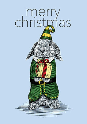 Bunny Elf Christmas Card