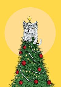 Tap to view Cat Christmas Tree Topper Card