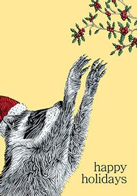 Happy Holidays Raccoon Card