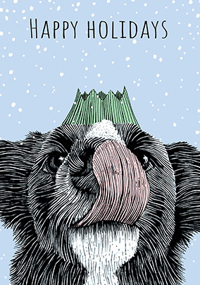 Happy Holidays Cute Dog Christmas Card