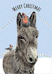 Tap to view Christmas Donkey and Robins Card