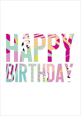 Happy Birthday Pattern Text Card