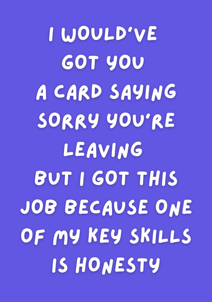 Honesty Leaving Card