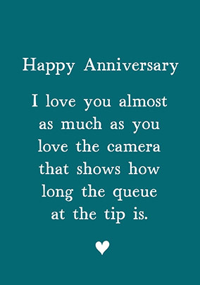 Love you as much as the camera Anniversary Card