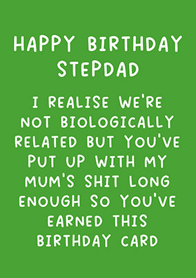 Put Up With Mum's Shit Stepdad Birthday Card